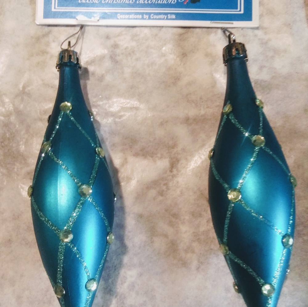 13 Piece Set- Christmas Elegance Ornaments- Teal